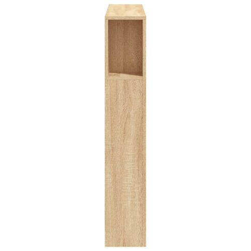 LED Lights Cabinet Wooden Bed Frame Head Storage Shelf Bedhead Oak 100cm - Image 7