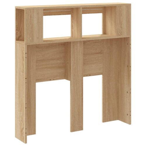 LED Lights Cabinet Wooden Bed Frame Head Storage Shelf Bedhead Oak 100cm - Image 8