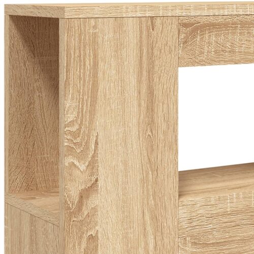 LED Lights Cabinet Wooden Bed Frame Head Storage Shelf Bedhead Oak 100cm - Image 9