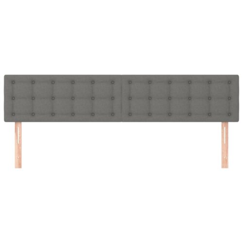 2pcs Headboards Dark Grey 80x5x78/88cm Fabric Queen Bed Frame Head Board Bedhead - Image 3