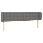 Headboard with Ears Dark Grey 163x23x78/88cm Fabric