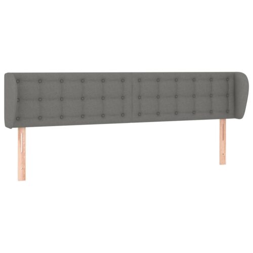 Headboard with Ears Dark Grey 163x23x78/88cm Fabric