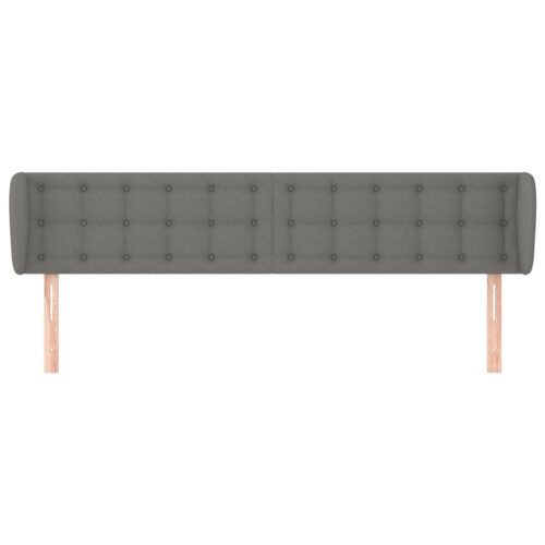 Headboard with Ears Dark Grey 163x23x78/88cm Fabric - Image 3