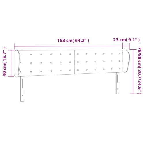 Headboard with Ears Dark Grey 163x23x78/88cm Fabric - Image 9