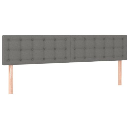LED Lights Headboard Bed Frame Head Bedhead Board Fabric Grey 160cm Queen Size - Image 4