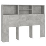 Headboard Cabinet Bed Frame Head Storage Shelf Board Bedhead Concrete Grey 140x19x103.5cm