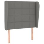 Headboard with Ears Dark Grey 83x23x118/128cm Fabric