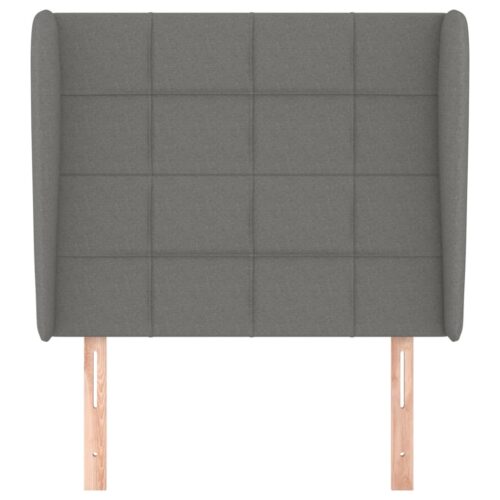 Headboard with Ears Dark Grey 83x23x118/128cm Fabric - Image 3