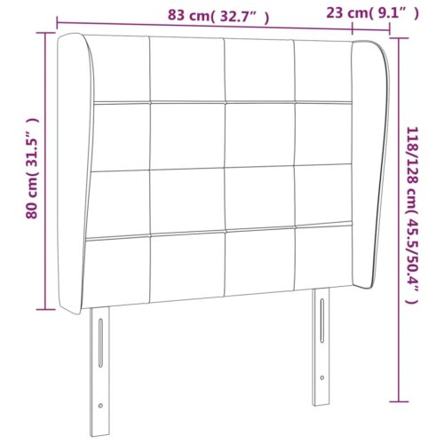 Headboard with Ears Dark Grey 83x23x118/128cm Fabric - Image 9