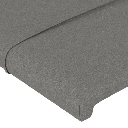 LED Lights Headboard Bed Frame Head Bedhead Board Fabric Grey 160cm Queen Size - Image 5