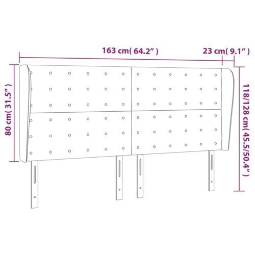 Headboard with Ears Black 163x23x118/128cm Faux Leather - Image 9