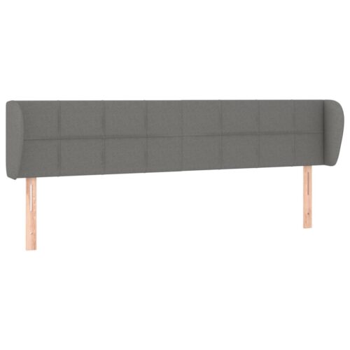 Headboard with Ears Dark Grey 163x23x78/88cm Fabric