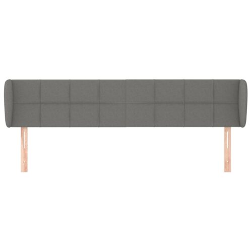 Headboard with Ears Dark Grey 163x23x78/88cm Fabric - Image 3