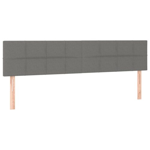 2pcs Headboards Dark Grey 80x5x78/88cm Fabric Queen Bed Frame Head Board Bedhead