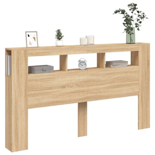 LED Headboard Sonoma Oak 180cm Engineered Wood - Image 5