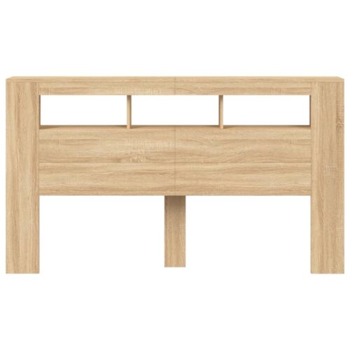 LED Headboard Sonoma Oak 180cm Engineered Wood - Image 6