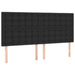 4pcs Headboards Black 80x5x78/88cm Faux Leather