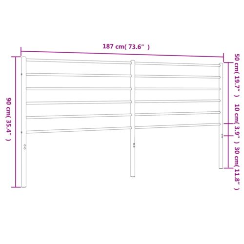 metal Headboard White 183cm King - Image 7
