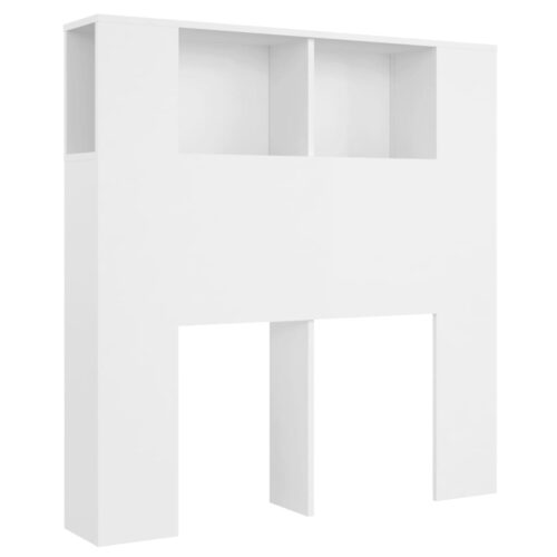 Headboard Cabinet White 100x18.5x104.5cm