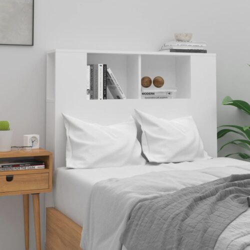 Headboard Cabinet White 100x18.5x104.5cm - Image 2