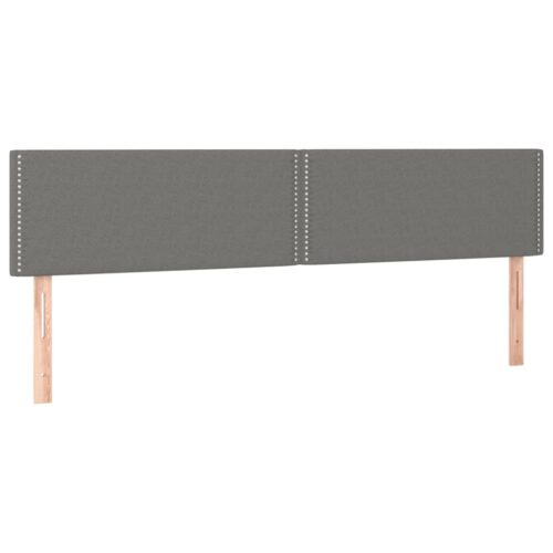 Queen Size 2pcs Bed Frame Headboard Heads Dark Grey 80x5x78/88cm Fabric