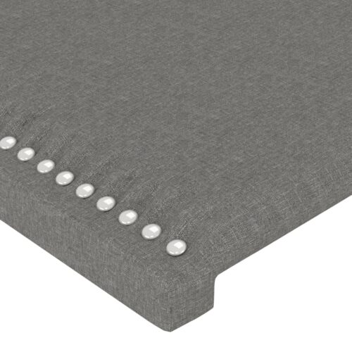 Queen Size 2pcs Bed Frame Headboard Heads Dark Grey 80x5x78/88cm Fabric - Image 4