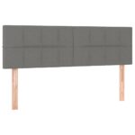 2pcs Headboards Dark Grey 72x5x78/88cm Fabric Double Size Bed Frame Head Board