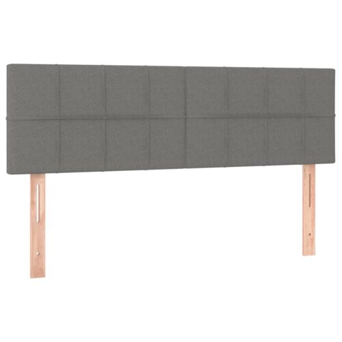2pcs Headboards Dark Grey 72x5x78/88cm Fabric Double Size Bed Frame Head Board