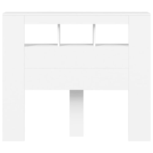 LED Headboard White 120cm Engineered Wood - Image 6