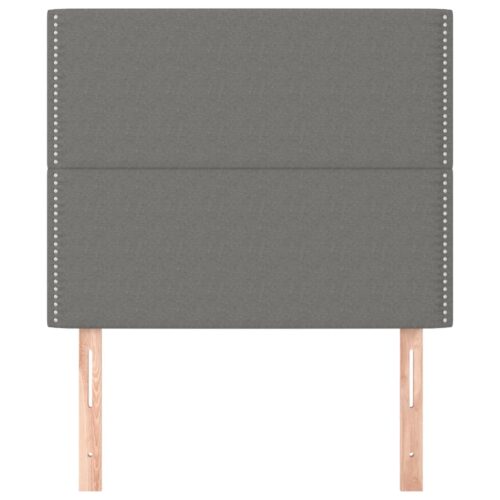 Queen Size 2pcs Bed Frame Headboard Heads Dark Grey 80x5x78/88cm Fabric - Image 3