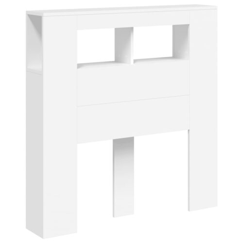 LED Lights Cabinet Wooden Bed Frame Head Storage Shelf Bedhead 180cm - Image 3