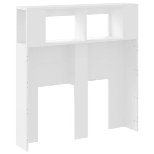 LED Lights Cabinet Wooden Bed Frame Head Storage Shelf Bedhead 180cm - Image 8