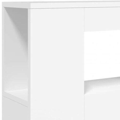 LED Lights Cabinet Wooden Bed Frame Head Storage Shelf Bedhead 180cm - Image 9