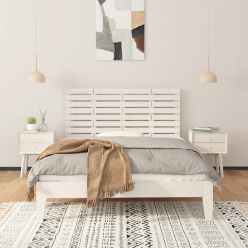 Wall Headboard White 141cm Solid Wood Pine - Image 3