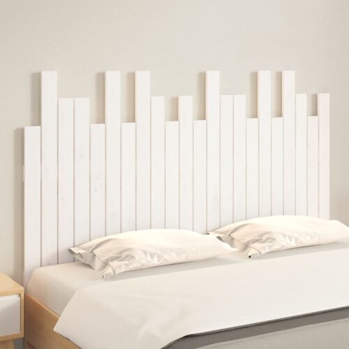 Wall Headboard White 140cm Solid Wood Pine - Image 3
