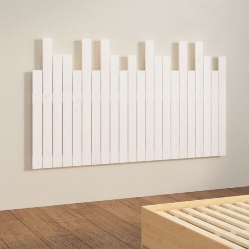 Wall Headboard White 140cm Solid Wood Pine - Image 4