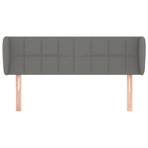 Headboard with Ears Dark Grey 147x23x78/88cm Fabric - Image 3