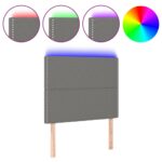 LED Lights Headboard Dark Grey Fabric Bed Frame Head Bedhead 80cm