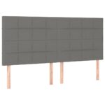 Headboards 4pcs Dark Grey 100cm Fabric