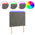 LED Headboard Dark Grey 100cm Velvet