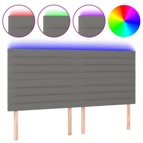 LED Headboard Dark Grey 200cm Fabric