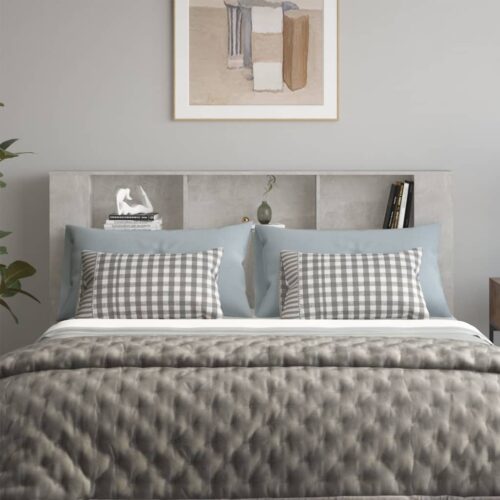 Headboard Cabinet Concrete Grey 180cm - Image 3