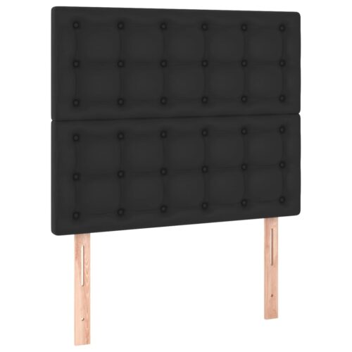RGB LED Light Faux Leather Headboard Black 80x5x118/128cm - Image 4