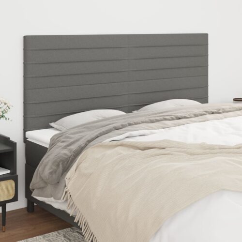 Headboards 4pcs Dark Grey 100cm Fabric - Image 2