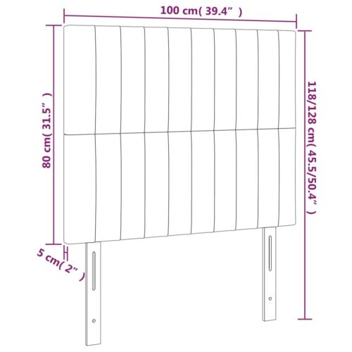 LED Headboard Dark Grey 100x5x118/128cm Fabric - Image 6