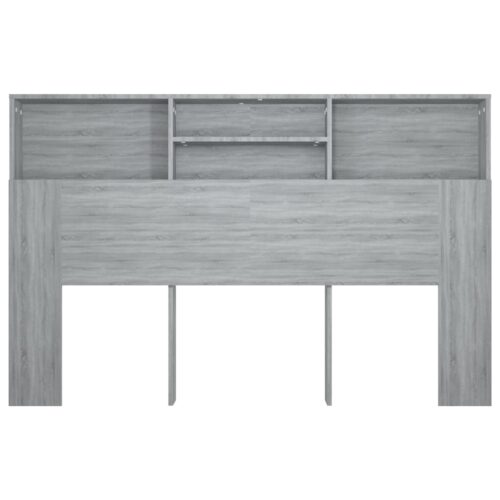 Headboard Cabinet Bed Frame Head Storage Shelf Board Bedhead Grey Sonoma 160x19x103.5cm - Image 5