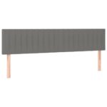 2pcs Headboards Dark Grey 80x5x78/88cm Fabric Queen Bed Frame Head Board Bedhead