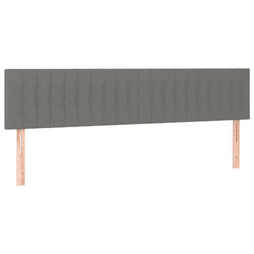 2pcs Headboards Dark Grey 80x5x78/88cm Fabric Queen Bed Frame Head Board Bedhead