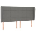 Headboard with Ears Dark Grey 203cm Fabric