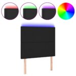 LED Headboard Black 100cm Faux Leather
